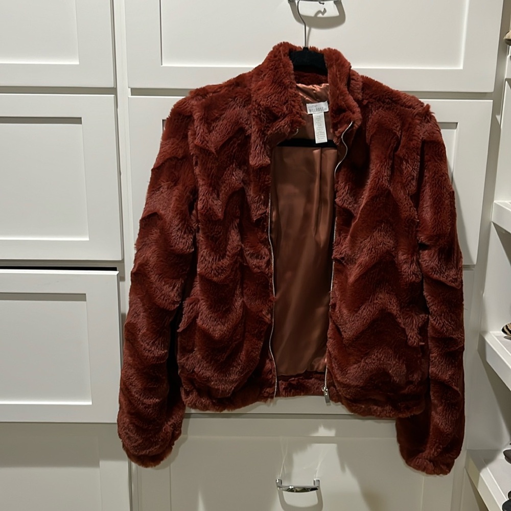 Burgundy bomber jacket from Tilly’s XS